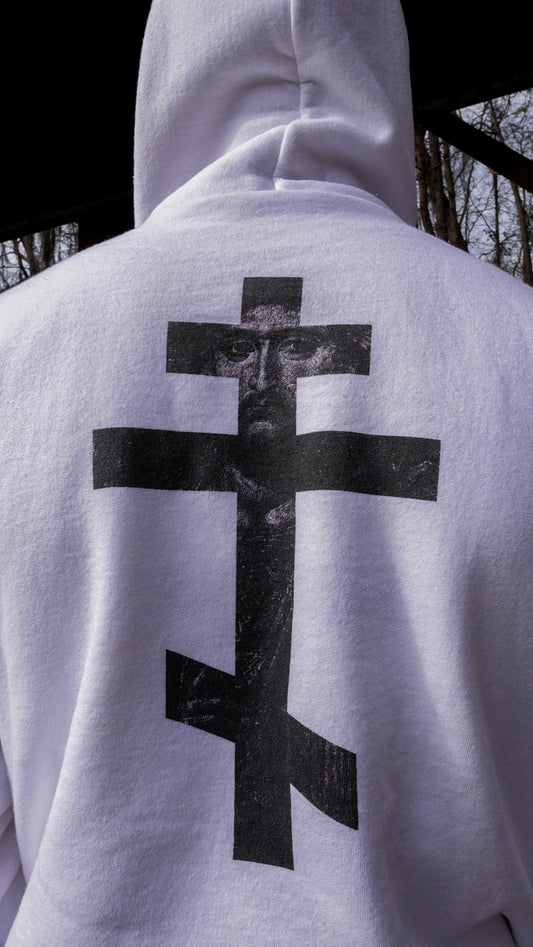 Christ Cross/UNTO AGES Logo Hoodie (White)