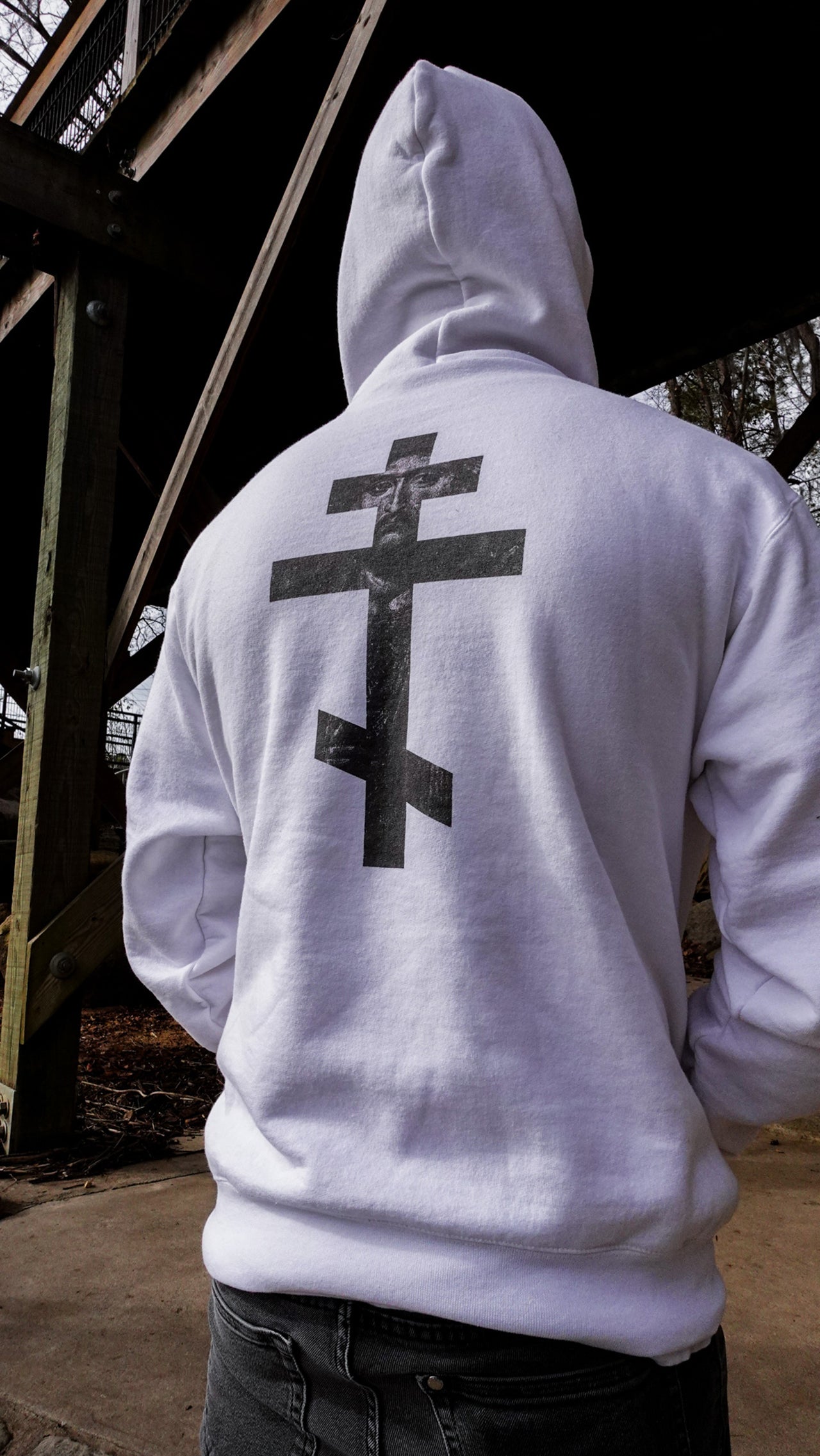 Christ Cross/UNTO AGES Logo Hoodie (White)
