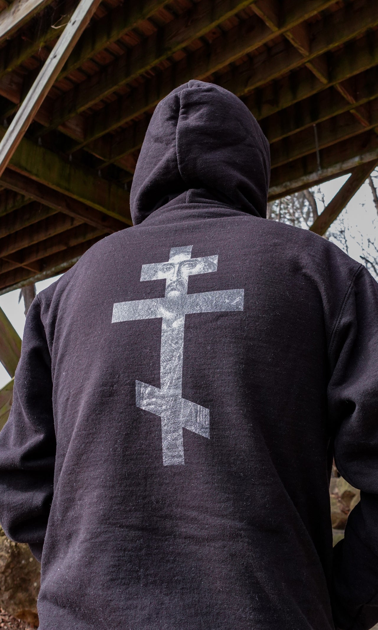 Christ Cross/UNTO AGES Logo Hoodie (Black)