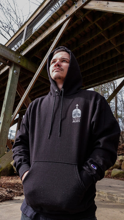 Christ Cross/UNTO AGES Logo Hoodie (Black)